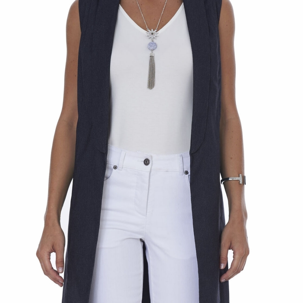 Trisisto Sleeveless Denim Blazer